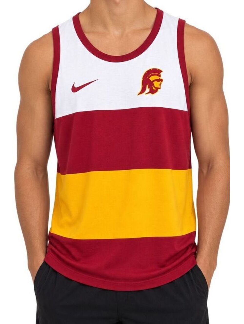 NEW Nike USC Trojans Tank Top XL Dri-FIT Color Block Red Gold White NWT